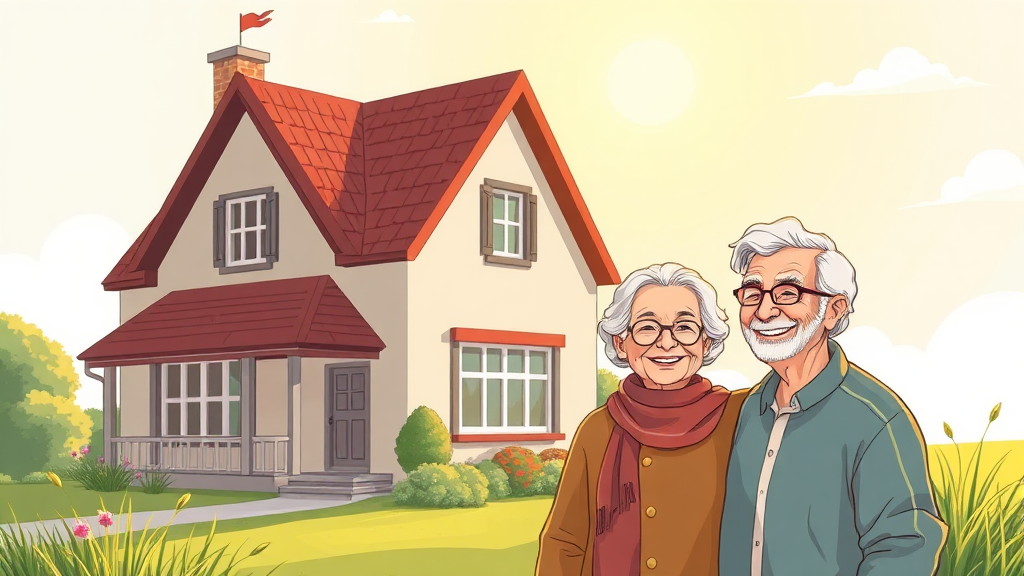 주택연금, 노후 계획을 위한 현명한 선택 (illustration 스타일)