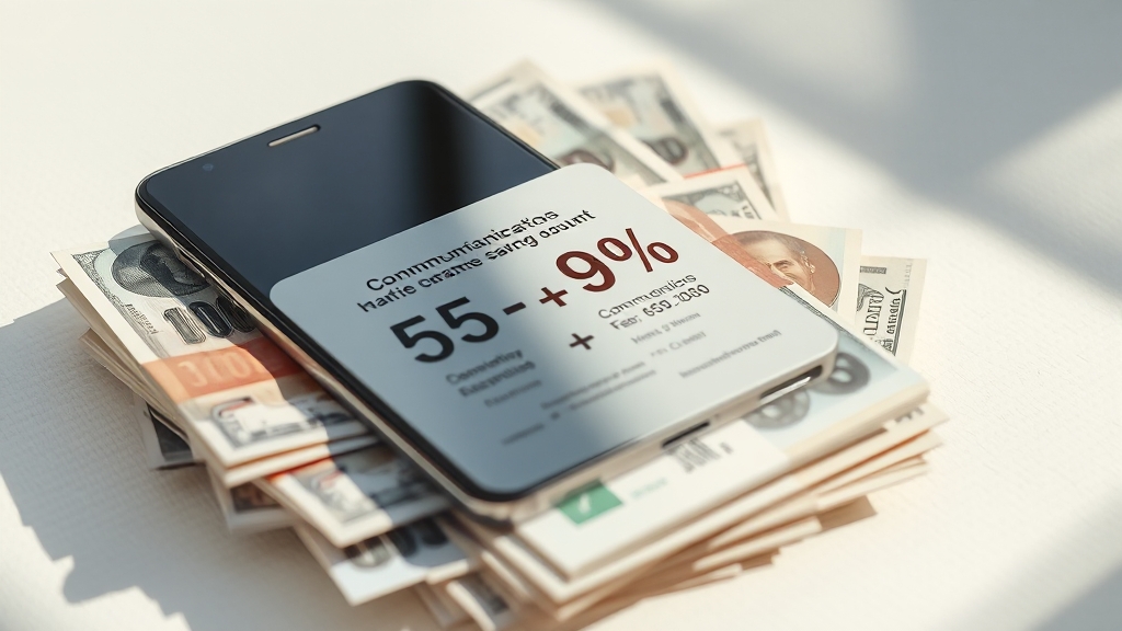 통신비 절약, 카드 비교 분석 (realistic 스타일)