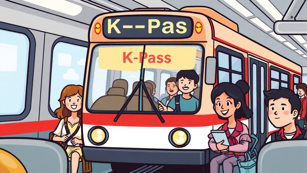 K패스 요금 및 혜택 (cartoon 스타일)