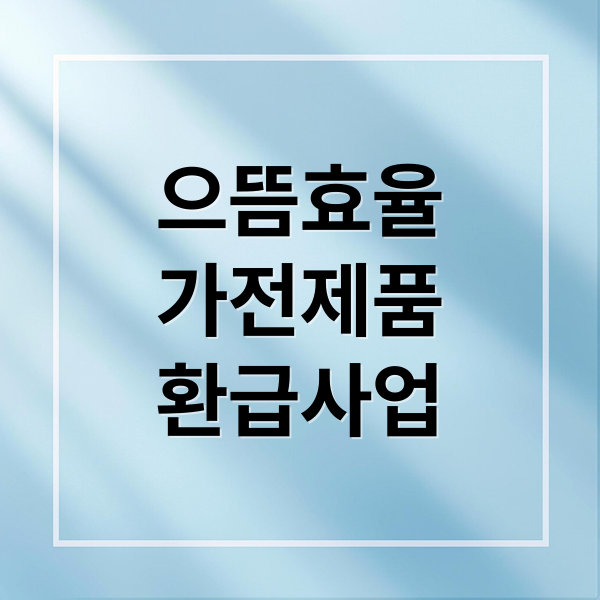 으뜸효율
가전제품
환급사업 (으뜸효율 가전제품 환급 사업 총정리)