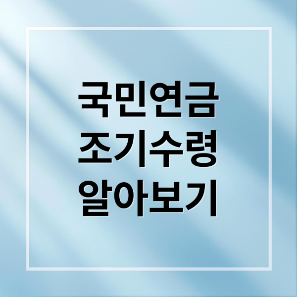 국민연금
조기수령
알아보기 (국민연금 조기수령)