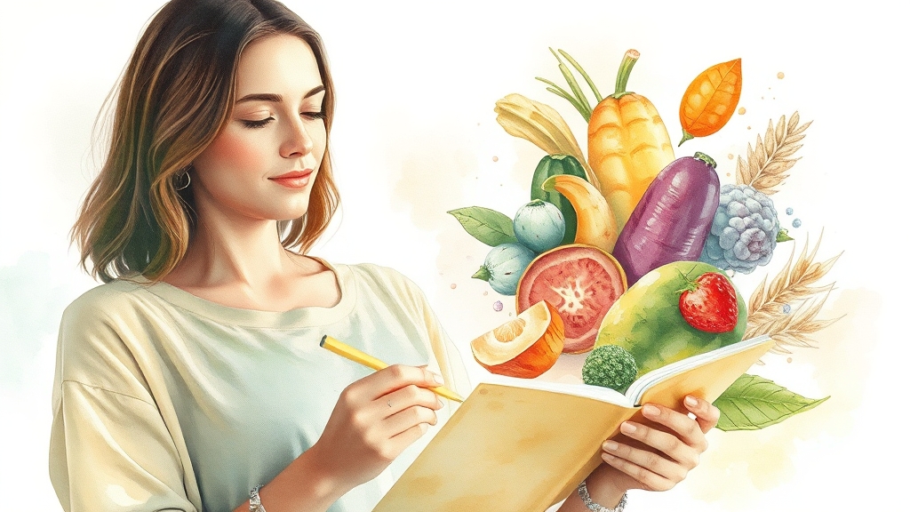 건강한 식단 계획 (watercolor 스타일)