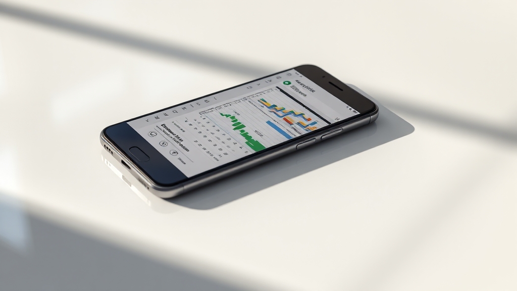 폰에서 엑셀 파일 열기 (realistic 스타일)