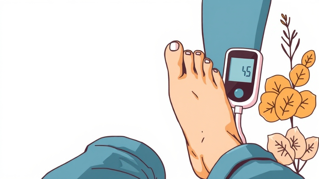 당뇨발 생활 습관 — 혈당·신발·위생 관리 일러스트