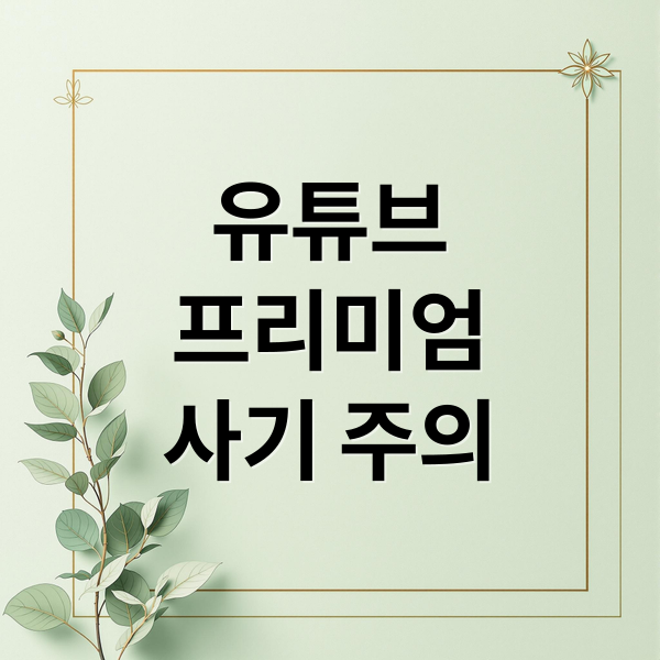 유튜브
프리미엄
사기 주의 (유튜브 프리미엄 계정 공유 사기)