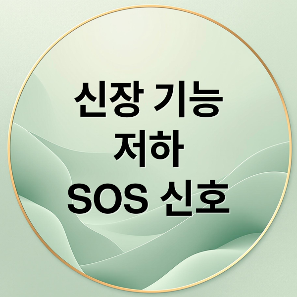 신장 기능
저하
SOS 신호 (신장이 망가지고 있다는 3가지 신호)