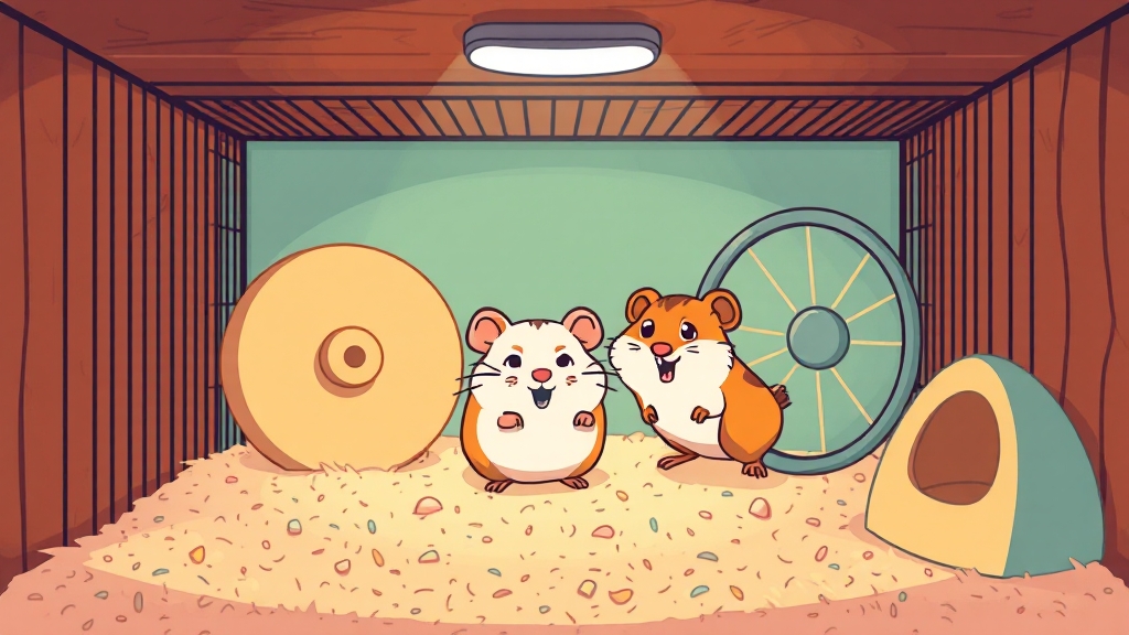 골든햄스터 키우기 기본 환경 (cartoon 스타일)