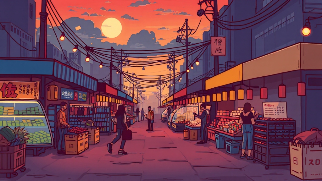 소상공인, 새벽 배송 막히면? (cartoon 스타일)