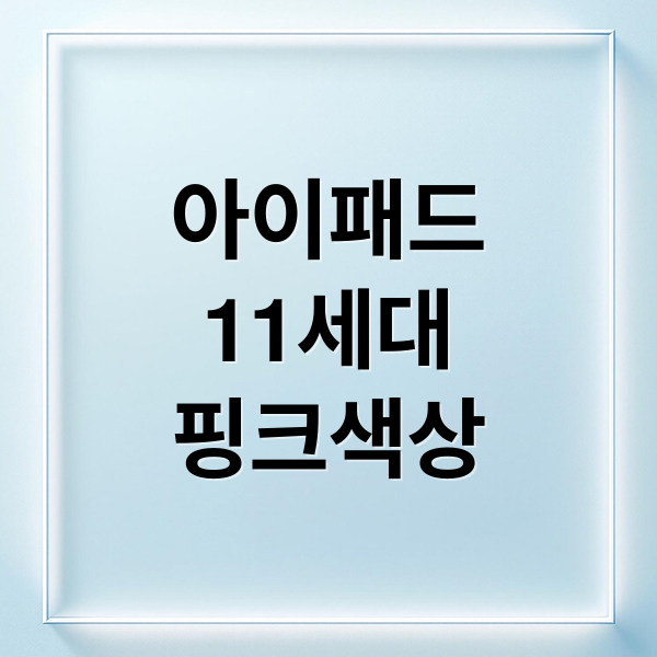 아이패드
11세대
핑크색상 (아이패드 11세대 핑크)