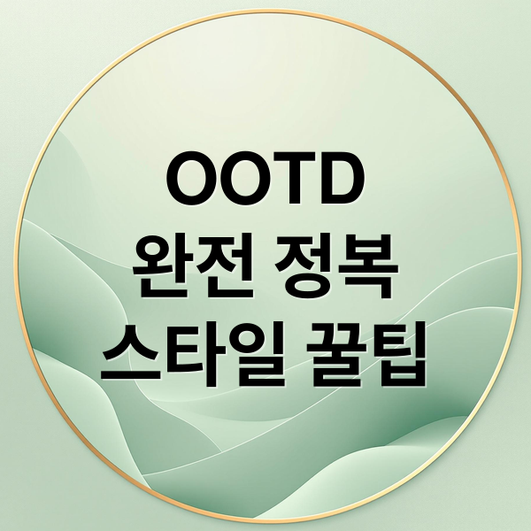 OOTD
완전 정복
스타일 꿀팁 (OOTD 뜻 활용법)