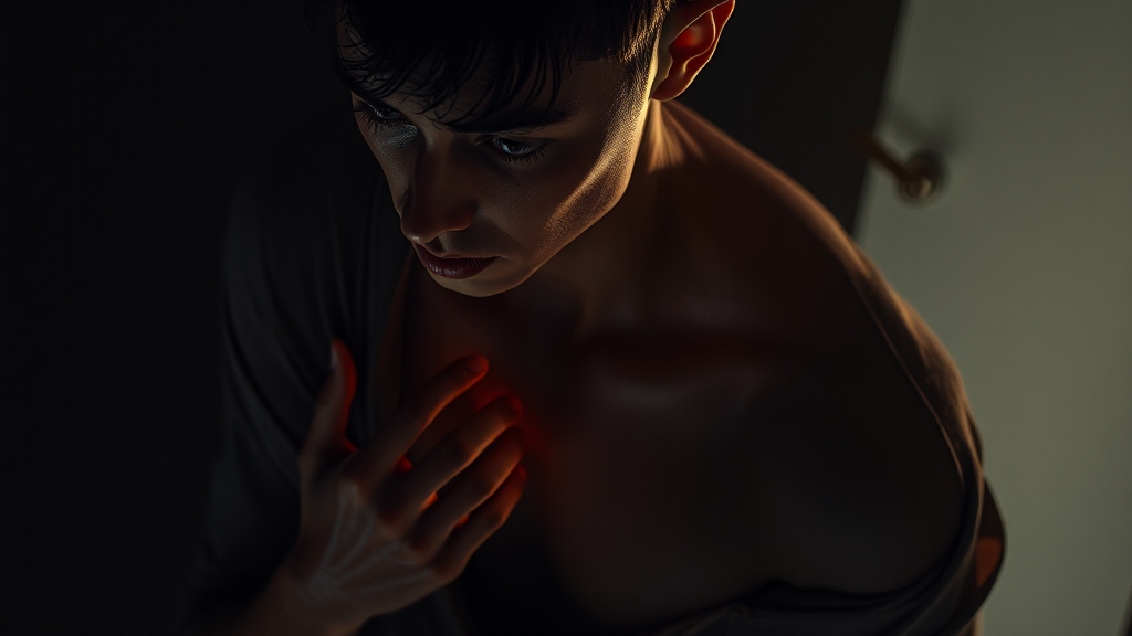 다한증 불편함과 심리적 영향 (realistic 스타일)