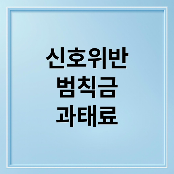 신호위반
범칙금
과태료 (신호위반 범칙금 과태료 차이)
