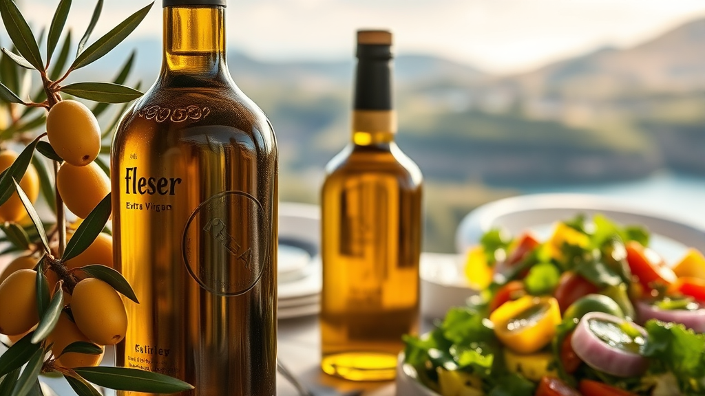 올리브유 선택 시 고려사항 (realistic 스타일)