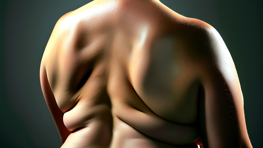 요추 탈장: 등에서 발생하는 특별한 탈장 (realistic 스타일)