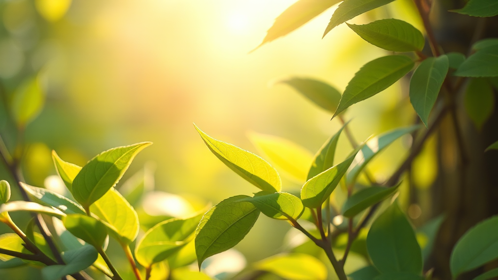 녹차 핵심 성분: 카테킨 & 카페인 (watercolor 스타일)