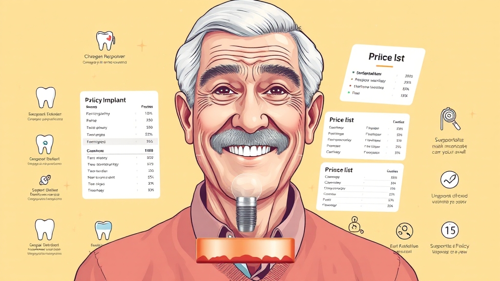 임플란트 비용 및 지원 정책 (illustration 스타일)