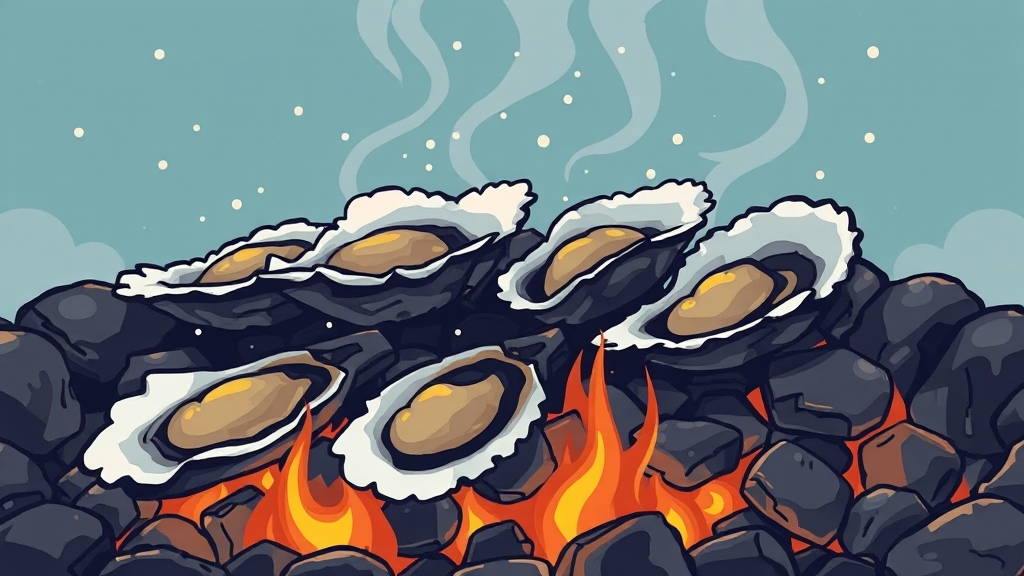 천북굴 축제 먹거리 탐방 (illustration 스타일)