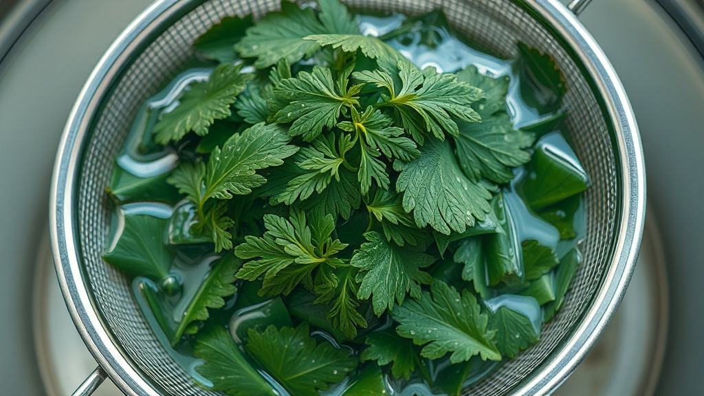 깻잎, 어떻게 씻어야 할까? (realistic 스타일)