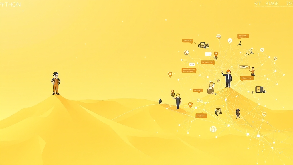 파이썬 학습 로드맵 (illustration 스타일)