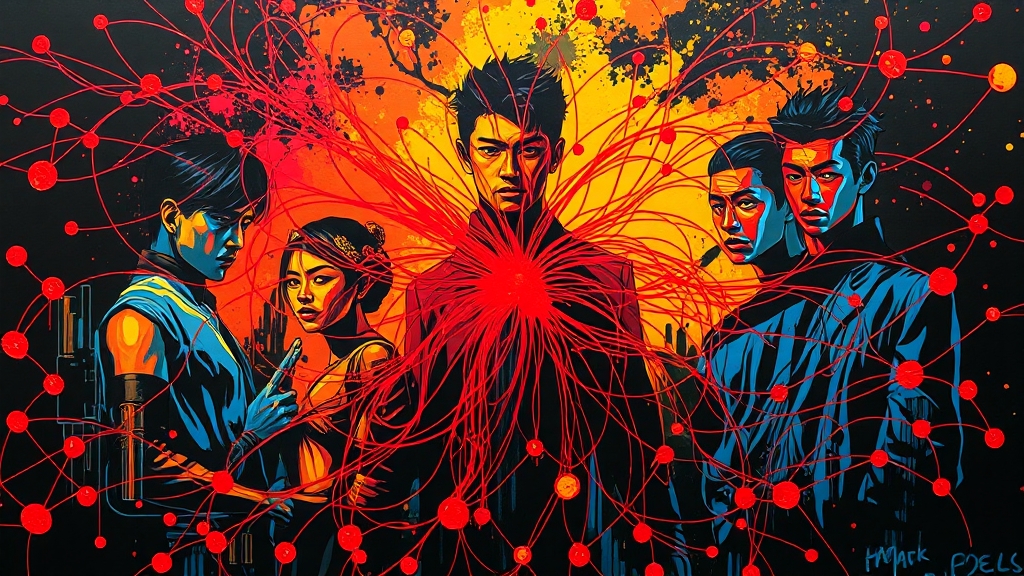 인물 관계도, 누가 적인가 아군인가? (popart 스타일)