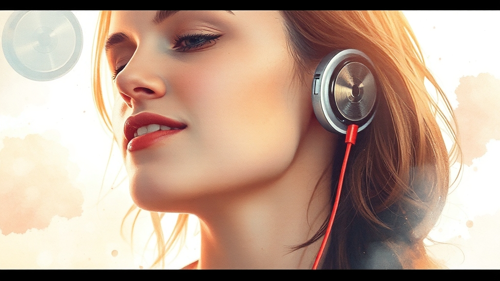 음악 감상용 이어폰 선택 (watercolor 스타일)