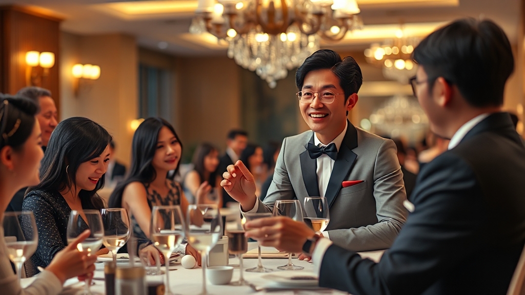 APEC 환영 만찬 사회: 차은우의 역할 (realistic 스타일)