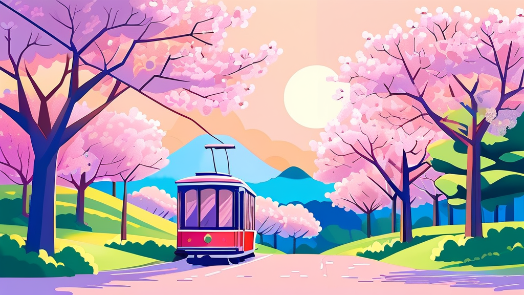 화담숲 벚꽃 개화 시기 및 최적 방문 시점 (cartoon 스타일)