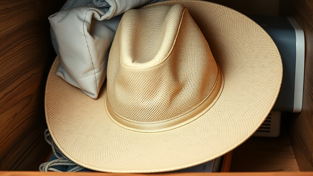 모자 세탁 후 관리 및 보관법 (realistic 스타일)