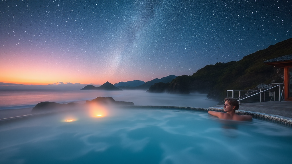 온천 시설, 꼼꼼하게 살펴보기! (realistic 스타일)