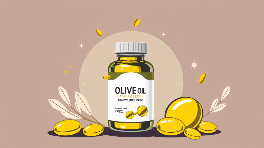 실제 섭취 후기: 올리브오일 캡슐 경험담 (illustration 스타일)