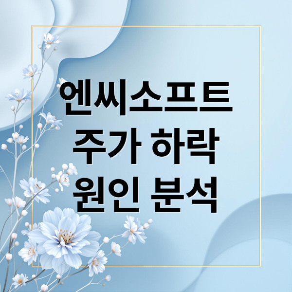 엔씨소프트
주가 하락
원인 분석 (엔씨소프트 주가 추락)