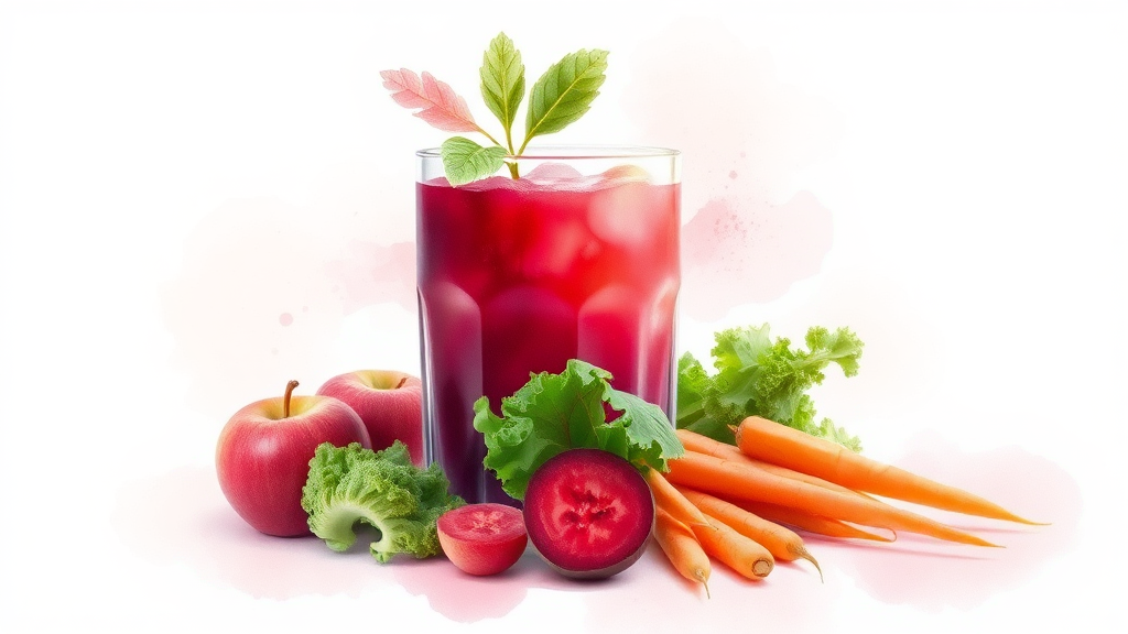 인기 해독 주스 레시피 분석 (watercolor 스타일)