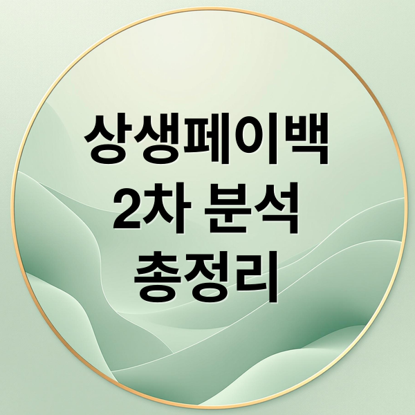 상생페이백
2차 분석
총정리 (상생페이백 2차)