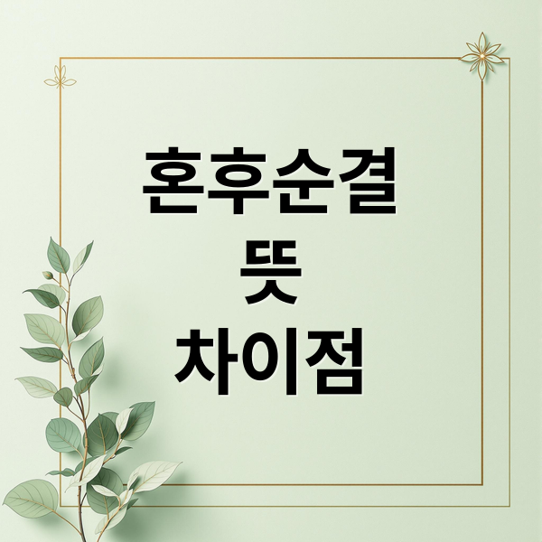 혼후순결
뜻
차이점 (혼후순결 뜻)