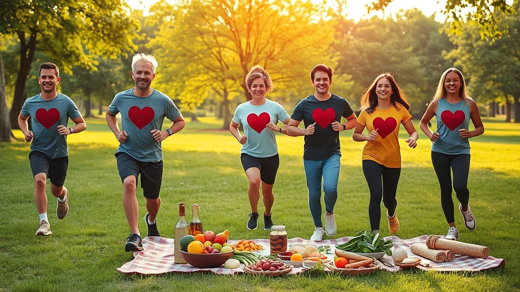 심근경색 예방을 위한 생활 습관 (realistic 스타일)