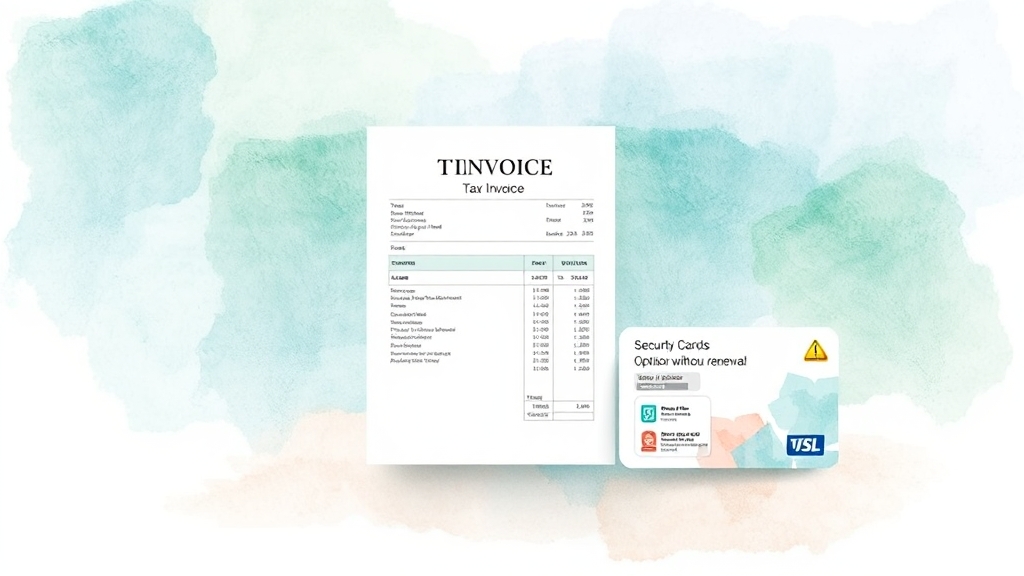 공동인증서 vs 보안카드 (watercolor 스타일)