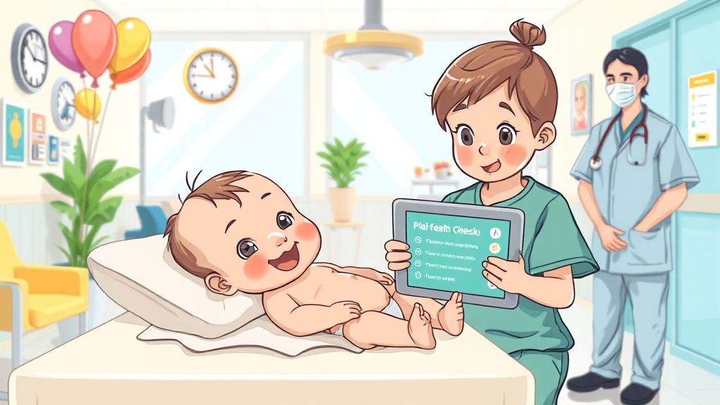 건강IN 문진표, 간편하게 작성하세요 (cartoon 스타일)