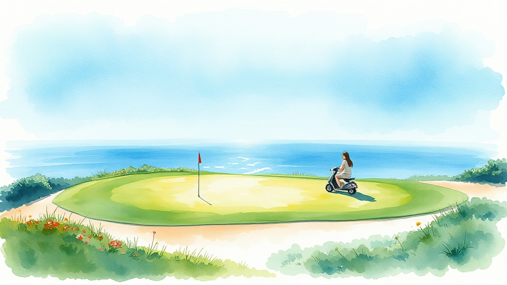 골프텔 및 부대시설 안내 (watercolor 스타일)