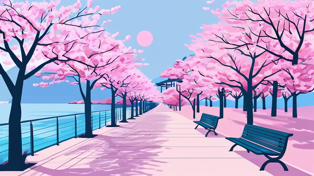 2026 진해군항제: 숨겨진 벚꽃 보물찾기 (illustration 스타일)