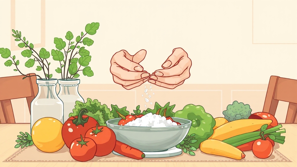 저염 식단의 기본 원칙 (illustration 스타일)