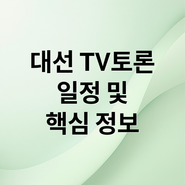 대선 TV토론
일정 및
핵심 정보 (21대 대통령선거 TV토론)