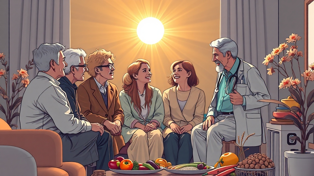 암 환자를 위한 심리적 지원과 정신 건강 관리 (illustration 스타일)