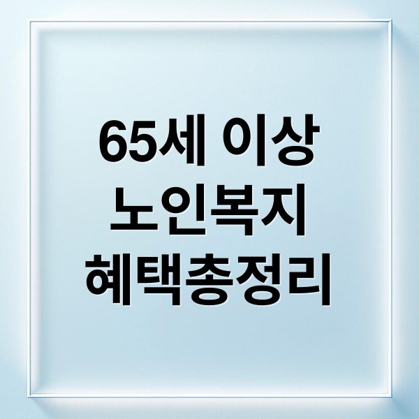 65세 이상
노인복지
혜택총정리 (65세 이상 노인 복지 혜택)
