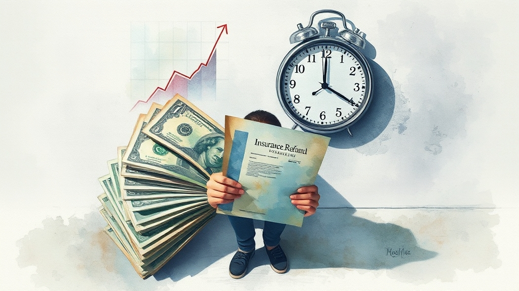 보험 해지 시 환급금, 얼마나 받을까? (watercolor 스타일)