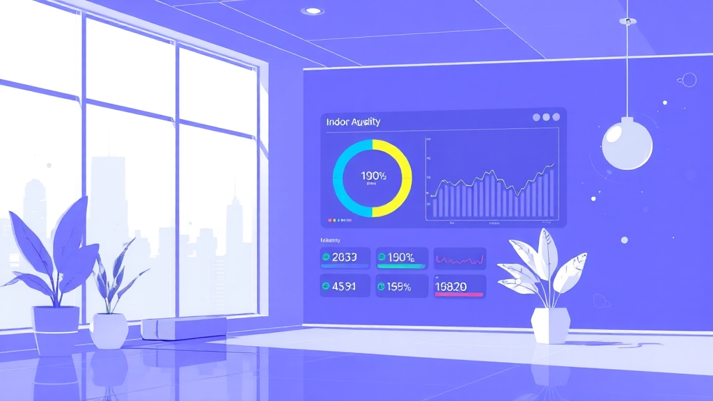 공기질 모니터링 SaaS 소개 (illustration 스타일)