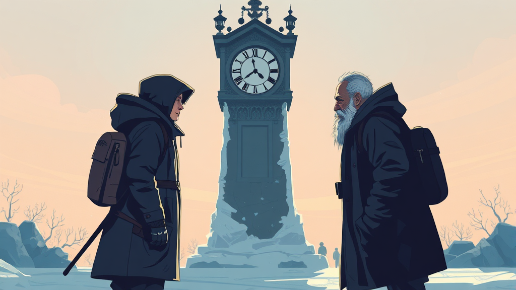 정년연장에 대한 우려 (illustration 스타일)