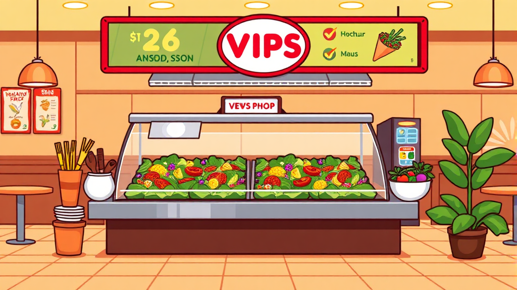 빕스 샐러드바 가격 정보 (cartoon 스타일)