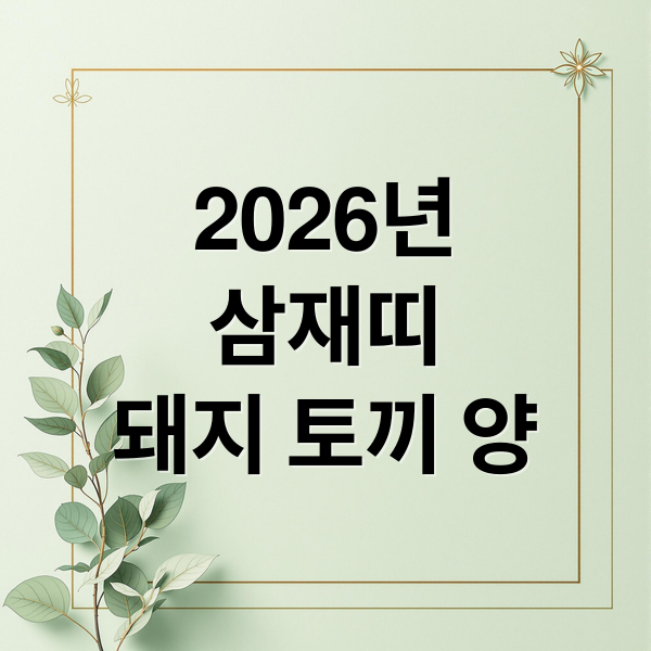 2026년
삼재띠
돼지 토끼 양 (2026년 삼재띠 돼지 토끼 양)