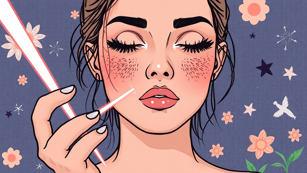 레이저 종류별 효과 비교 (illustration 스타일)