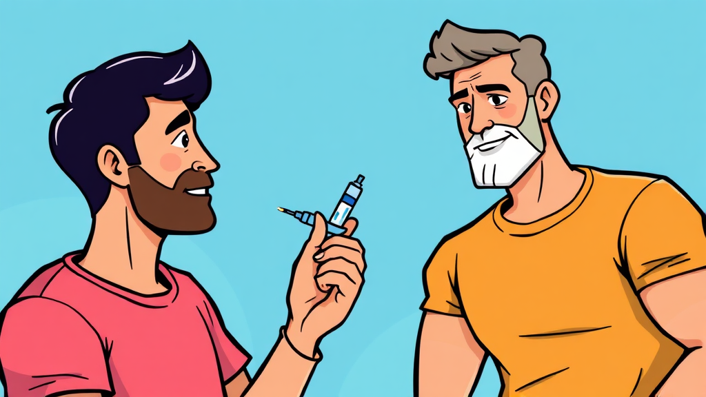 남성 가다실 9가 접종의 필요성과 이점 (cartoon 스타일)